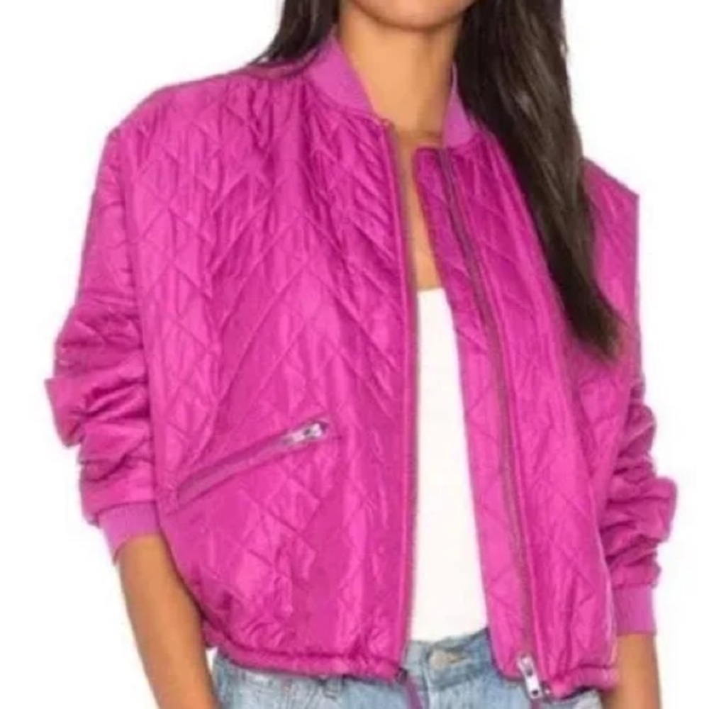 Free People Quilted Bomber Jacket